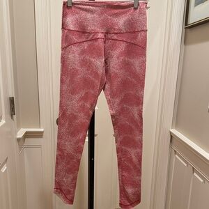 YUJ Pink and White Patterned Yoga Leggings